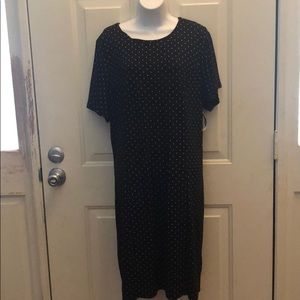 Old Navy XL Khaki and black polka dress
